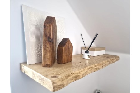 Étagère flottante à bord naturel en épicéa – 30 × 4 cm 2