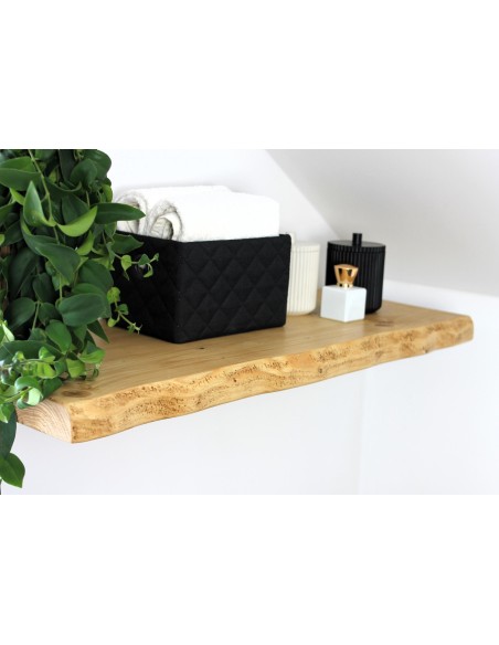 Étagère flottante à bord naturel en épicéa – 30 × 4 cm