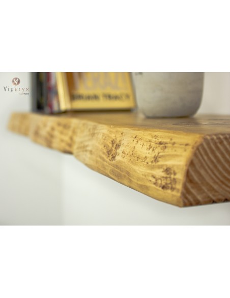 Étagère flottante à bord naturel en épicéa – 22 × 4,5 cm