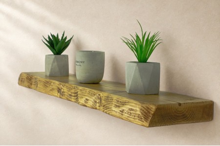 Live edge Rustikale schwebende Regale 17 cm x 4,5 cm