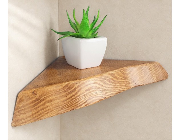 Live edge Rustikales Eckregal