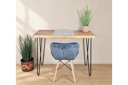 Live-Edge-Rustikaler Schreibtisch mit Hairpin-Beinen