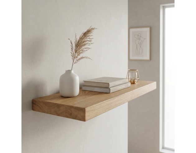 Étagère flottante en chêne massif – 15 × 4 cm