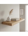 Schweberegal aus Eiche 15 cm mit Büchern und Vase
