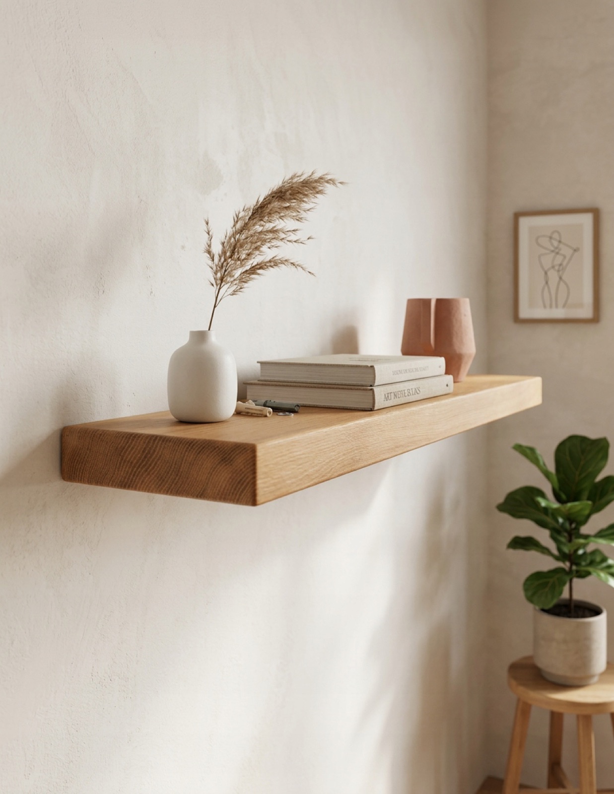 Solid oak shelf