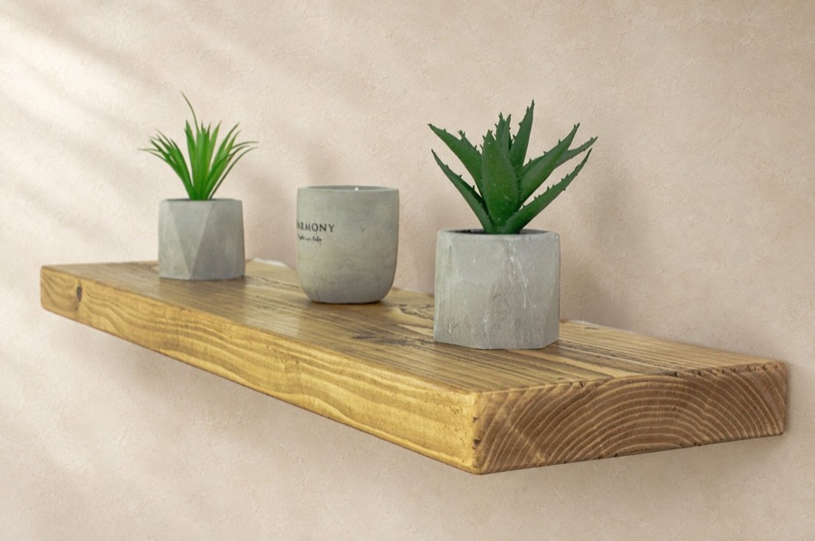 Rustic solid pine shelf