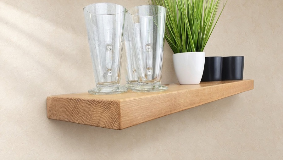 Oak floating shelf 15 cm